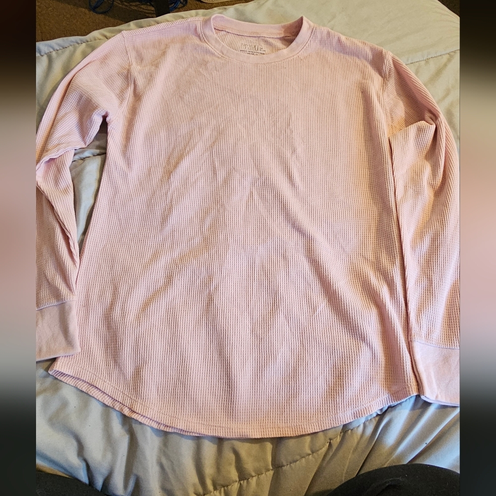 Time and Tru Beige Waffle Knit Top